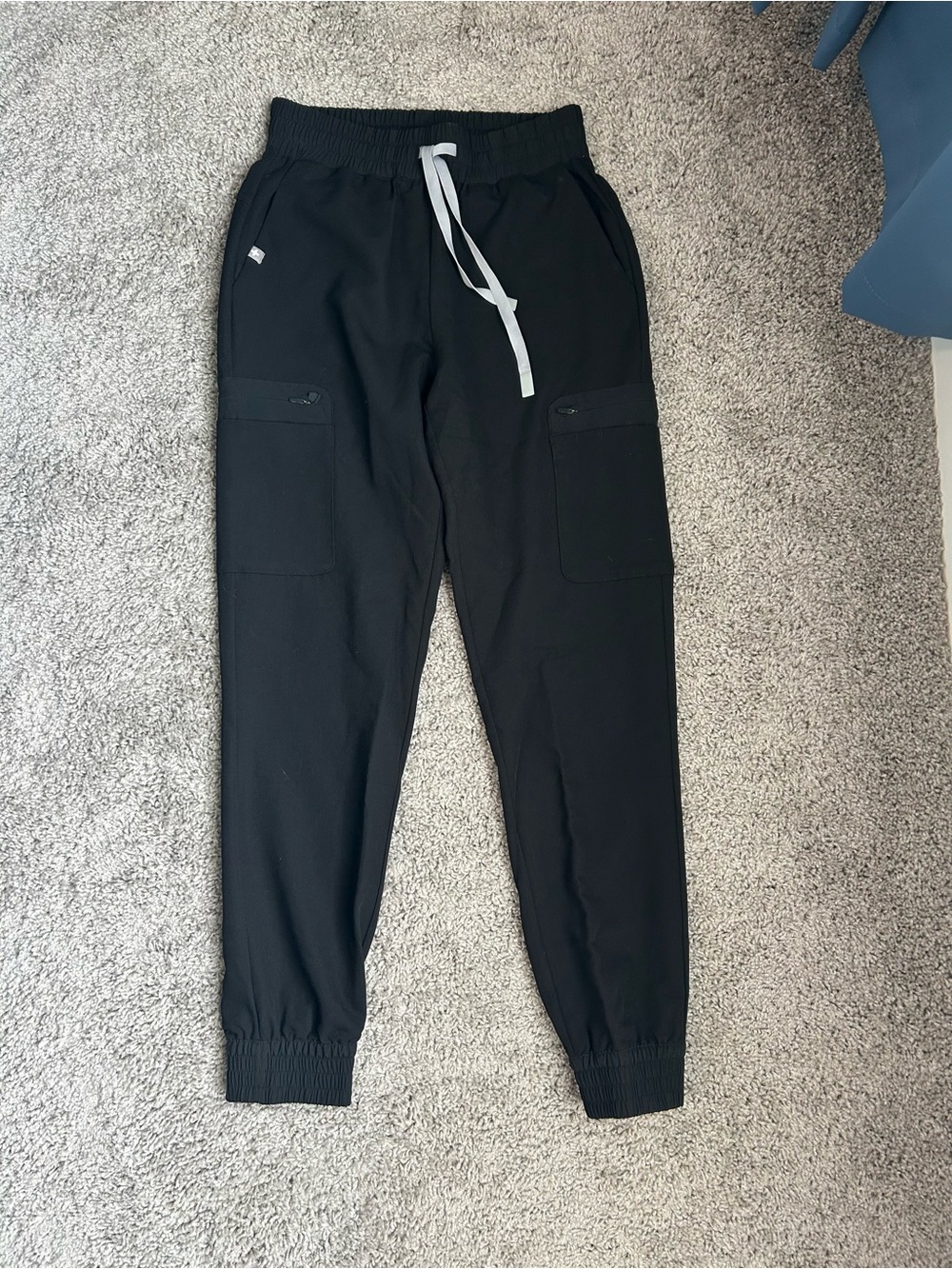 Figs Black Cargo Jogger Scrub Pants